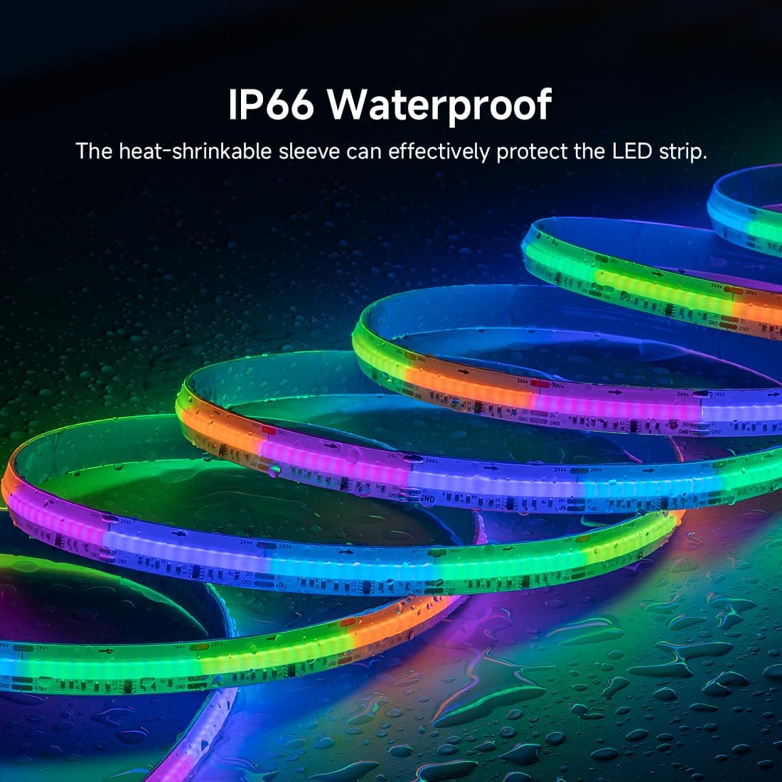 5m - 864 LED/m (FCOB) - 12mm width - SPI (Digital - WS2811) 3-Ch (RGB - 24 IC/m)  - 24v - White FCB