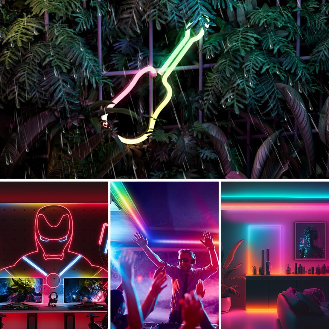 5m - 108 LED/m (Side Emitting Neon Light) - 8mm width - SPI (Digital - WS2811) 3-Ch (RGB - 18 IC/m)  - 24v - White FCB - IP67