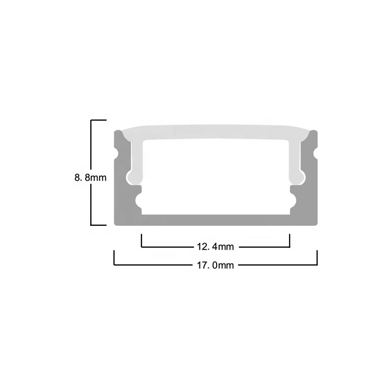 Mounting Hardware - 1m Flat LED Aluminum Channel - 5-Pack