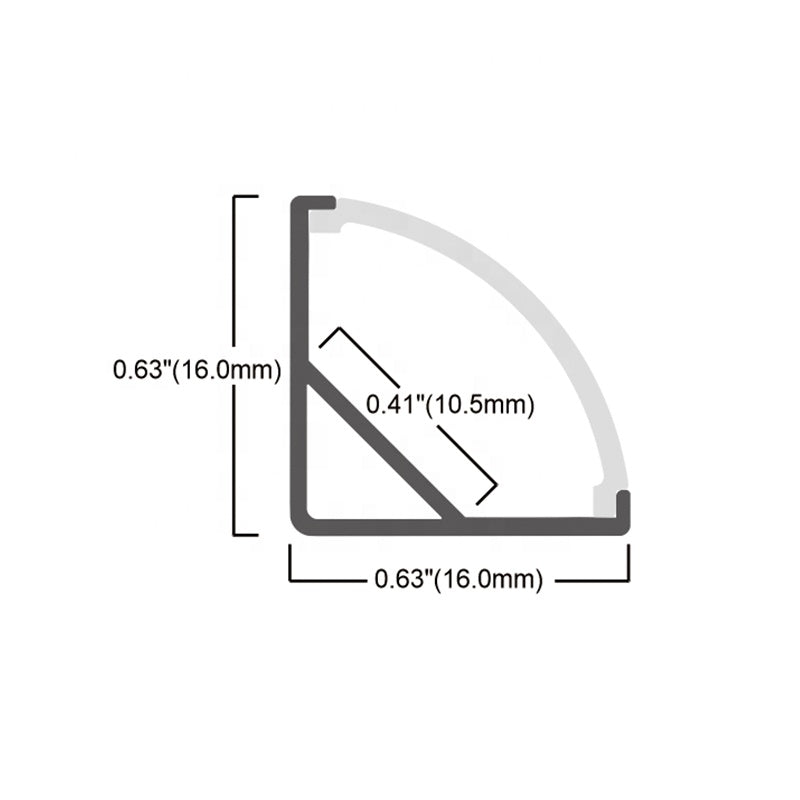 Mounting Hardware - 1m 45° LED Aluminum Channel - 5-Pack