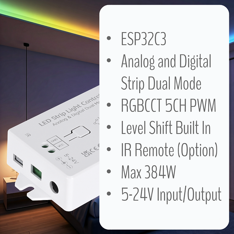 AthomTech - WLED RGBCCT Analog and Digital Light Strip Controller